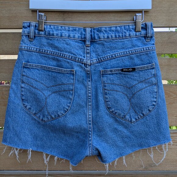 ROLLA’S Dusters high rise slim cutoff jean shorts Cindy Blue Size US 30 - Picture 4 of 9